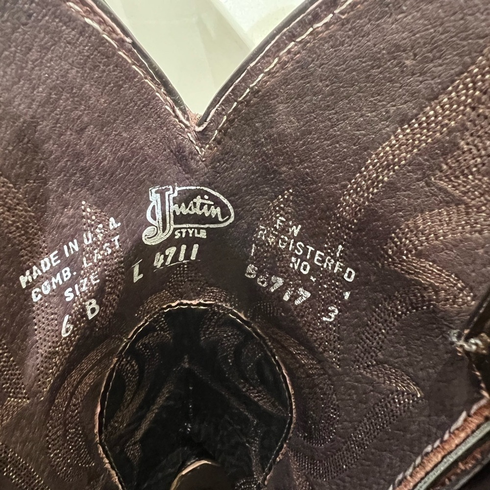 Justin Vintage brown lizard L 4711 western cowboy boots size 6 - Picture 8 of 14